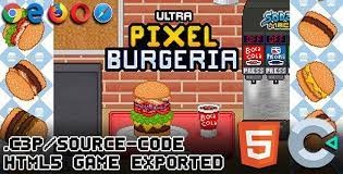 Ultra Pixel Burgeria HTML5 Game - Contruct 3 (.c3p)