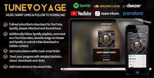 TuneVoyage - Smart Links & Follow To Download (Spotify/YouTube/Deezer/Soundcloud/Mixcloud)